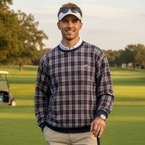 Bugle Boy XXL 90s Old Money Eclectic Grandpa Golf Pickleball Plaid Windbreaker